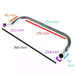 Guidon Corne De Vache Argent Bullhorn BLB 360 Mm -Schwalbe Soldes guidon corne de vache argent bullhorn blb 360 mm full 3