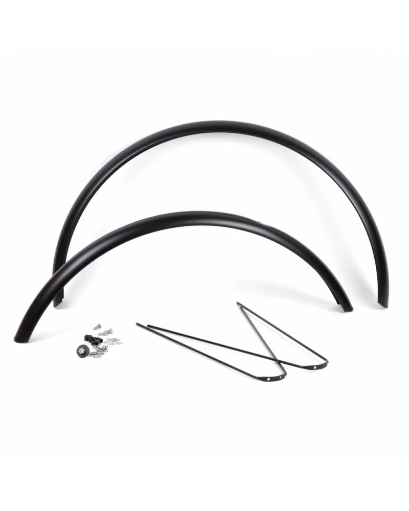 Paire De Garde-boue 650B X 60mm Avant Long + Fixations - Noir Mat 1 Paire De Garde-boue 650B X 60mm Avant Long + Fixations - Noir Mat