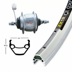 Shimano Roue Vélo Arrière 26x1.75 Frein Rétropédalage 8 Vitesses Nexus